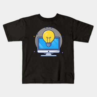 Monitor with lamp cartoon Kids T-Shirt